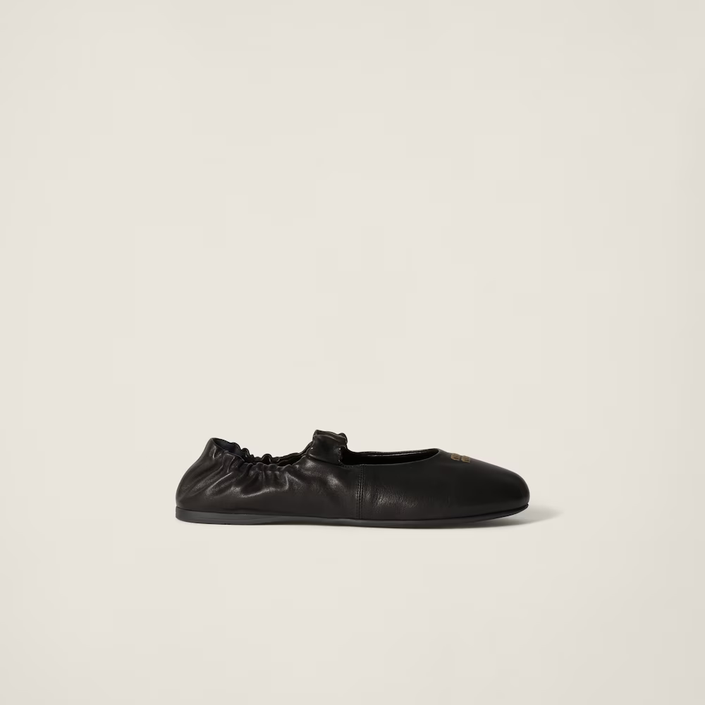 Ruches nappa leather ballerinas