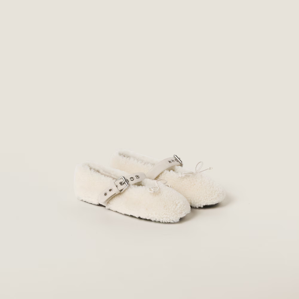 Shearling ballerinas