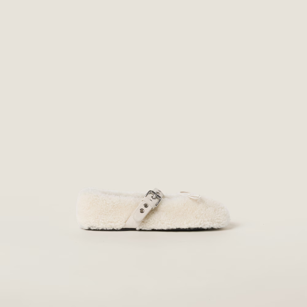 Shearling ballerinas