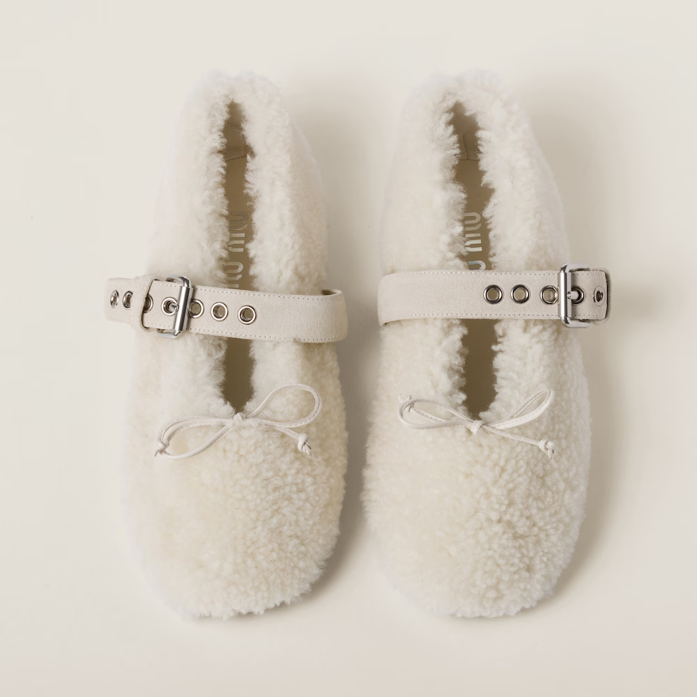 Shearling ballerinas