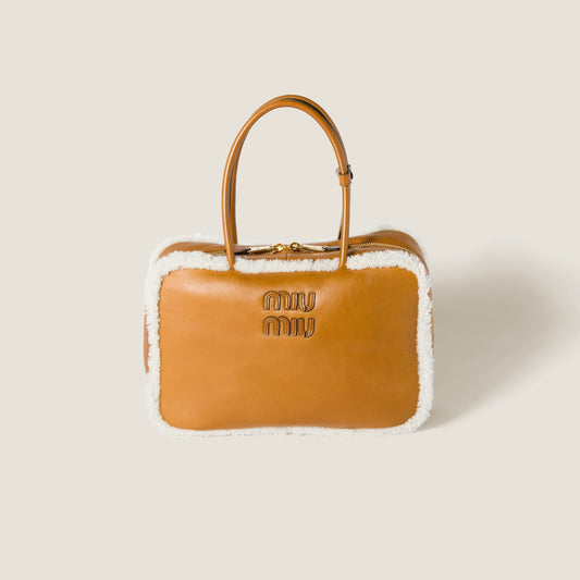 Beau shearling top-handle bag