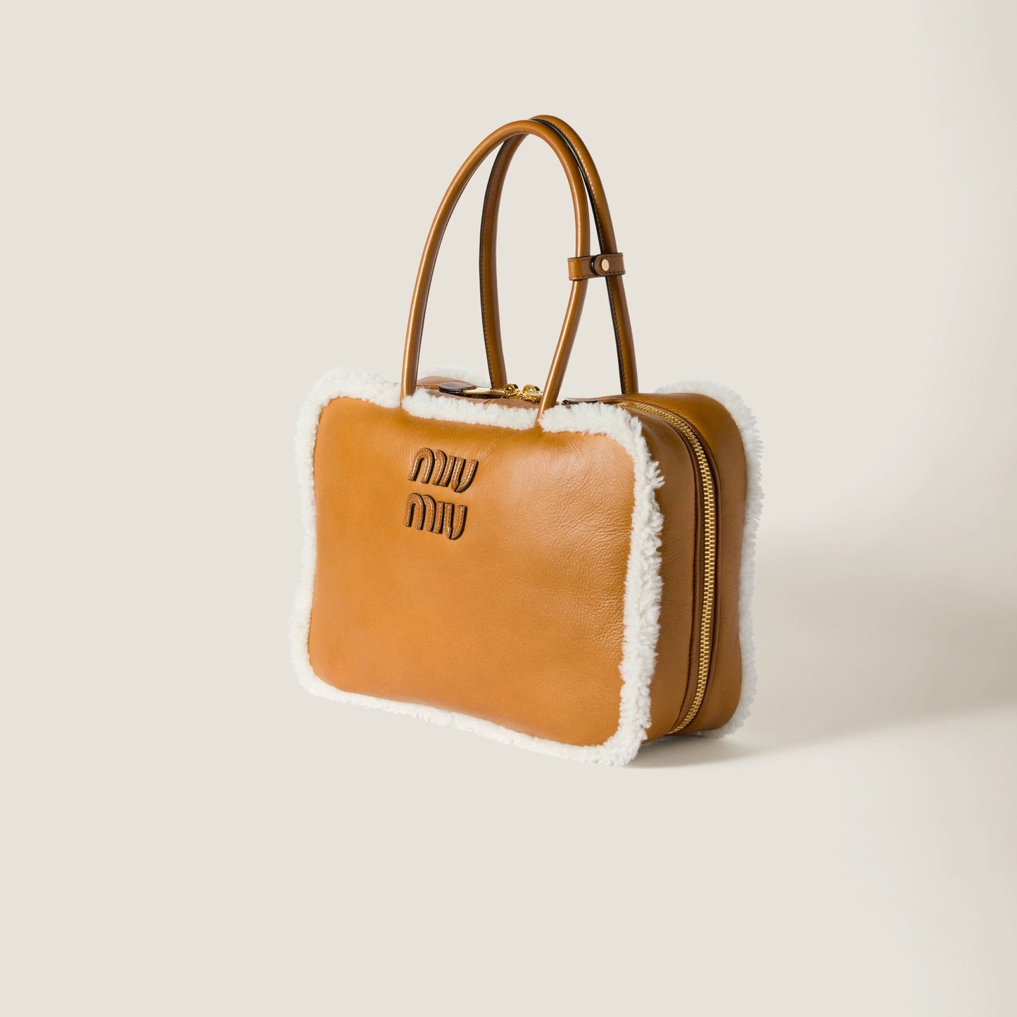 Beau shearling top-handle bag