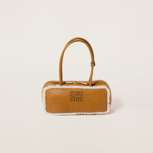 Beau shearling top-handle bag