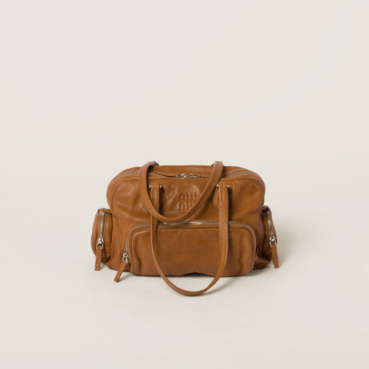 Nappa leather top-handle bag