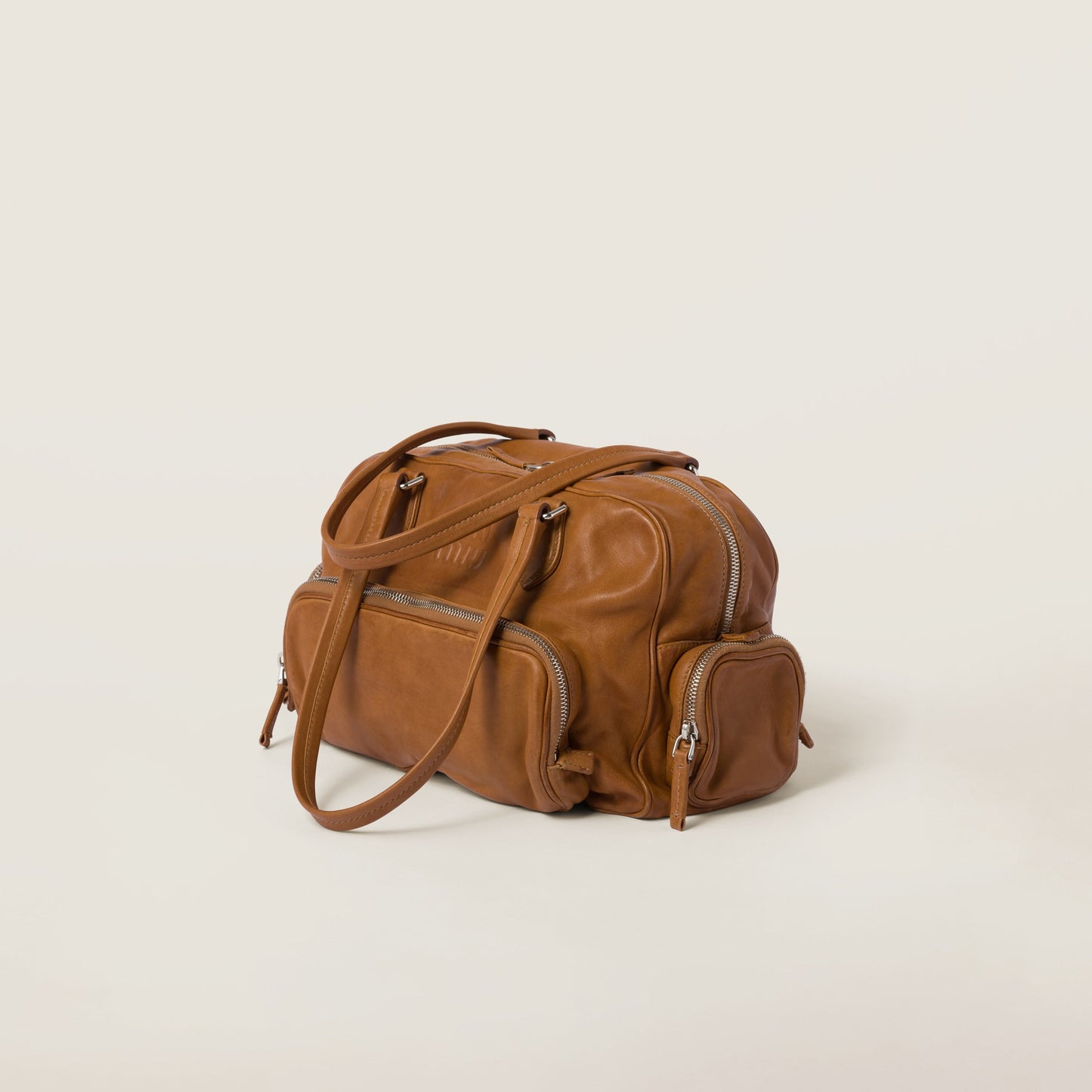 Nappa leather top-handle bag