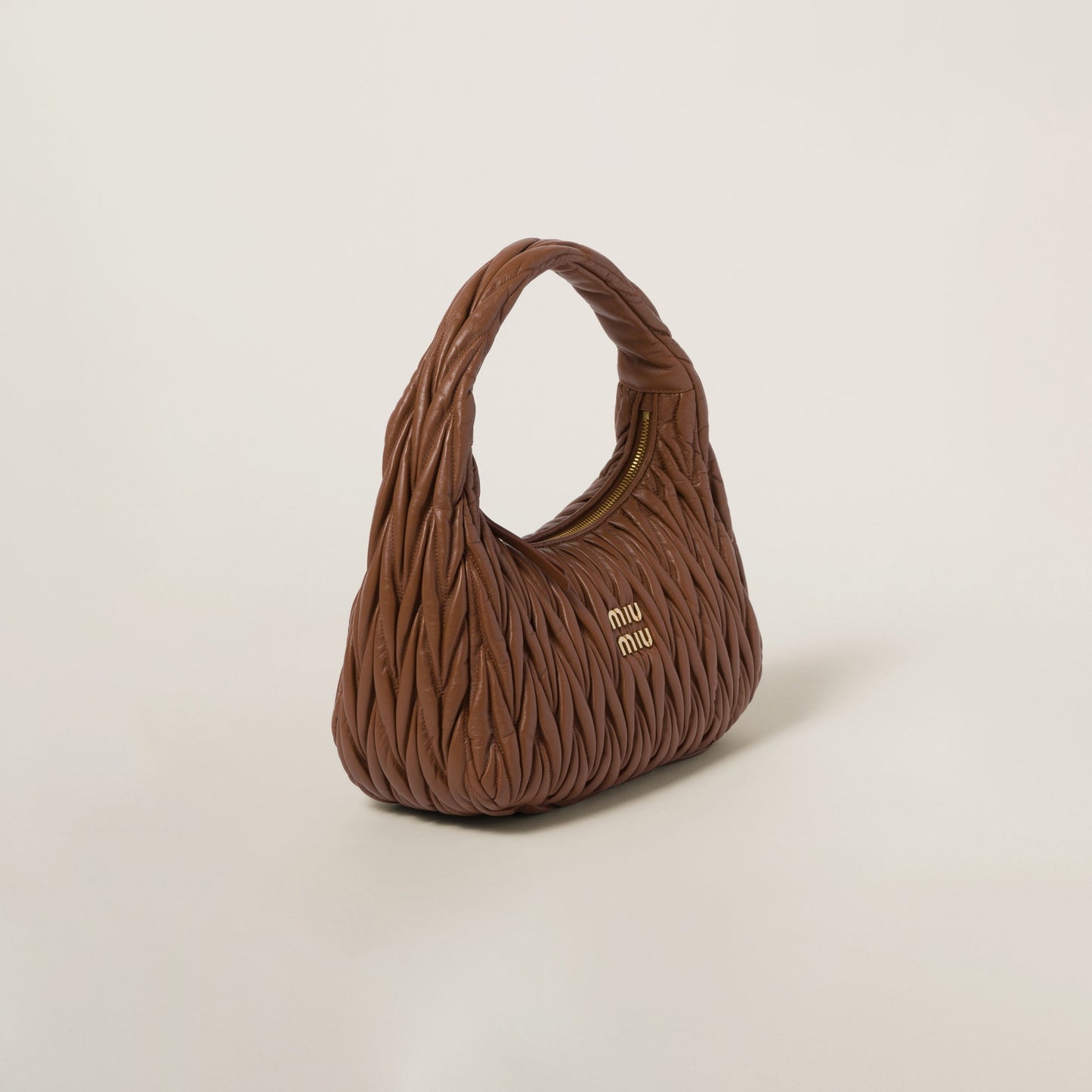 Wander matelassé nappa leather hobo bag