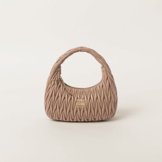 Wander matelassé nappa leather hobo bag