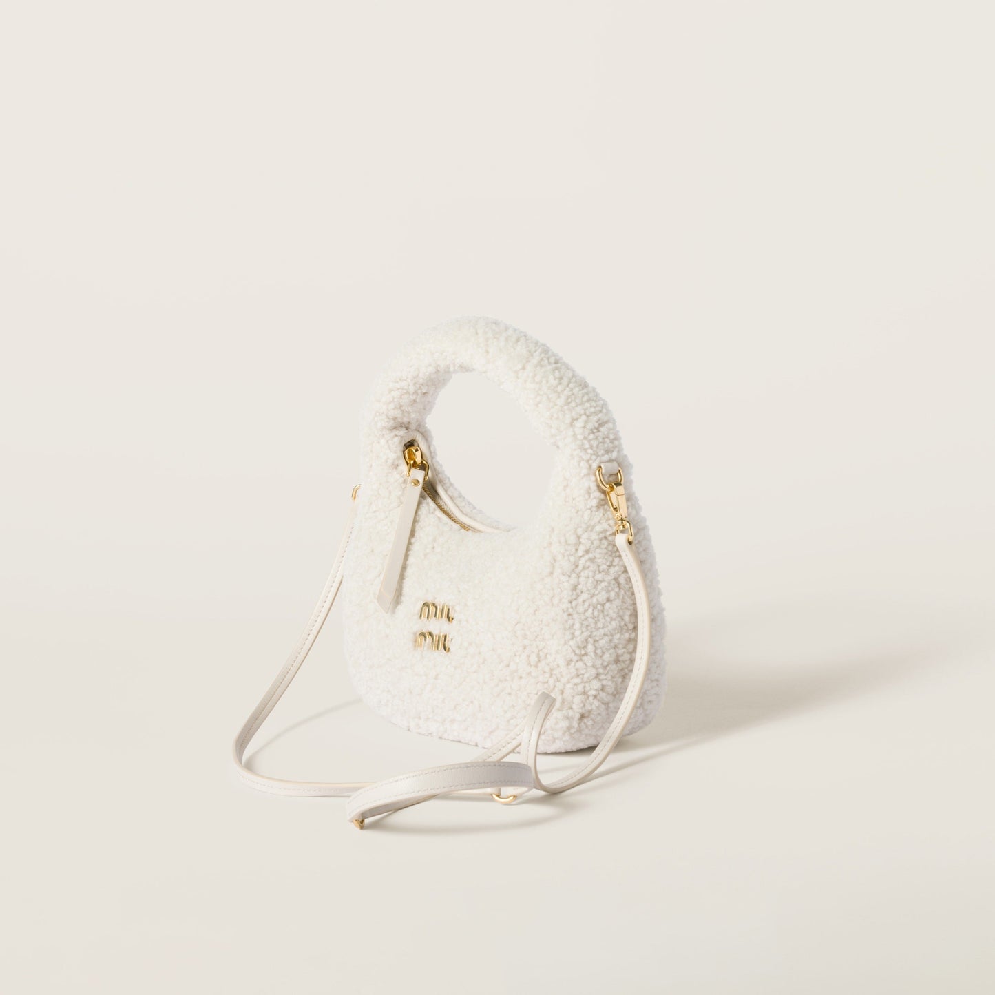 Wander shearling hobo bag