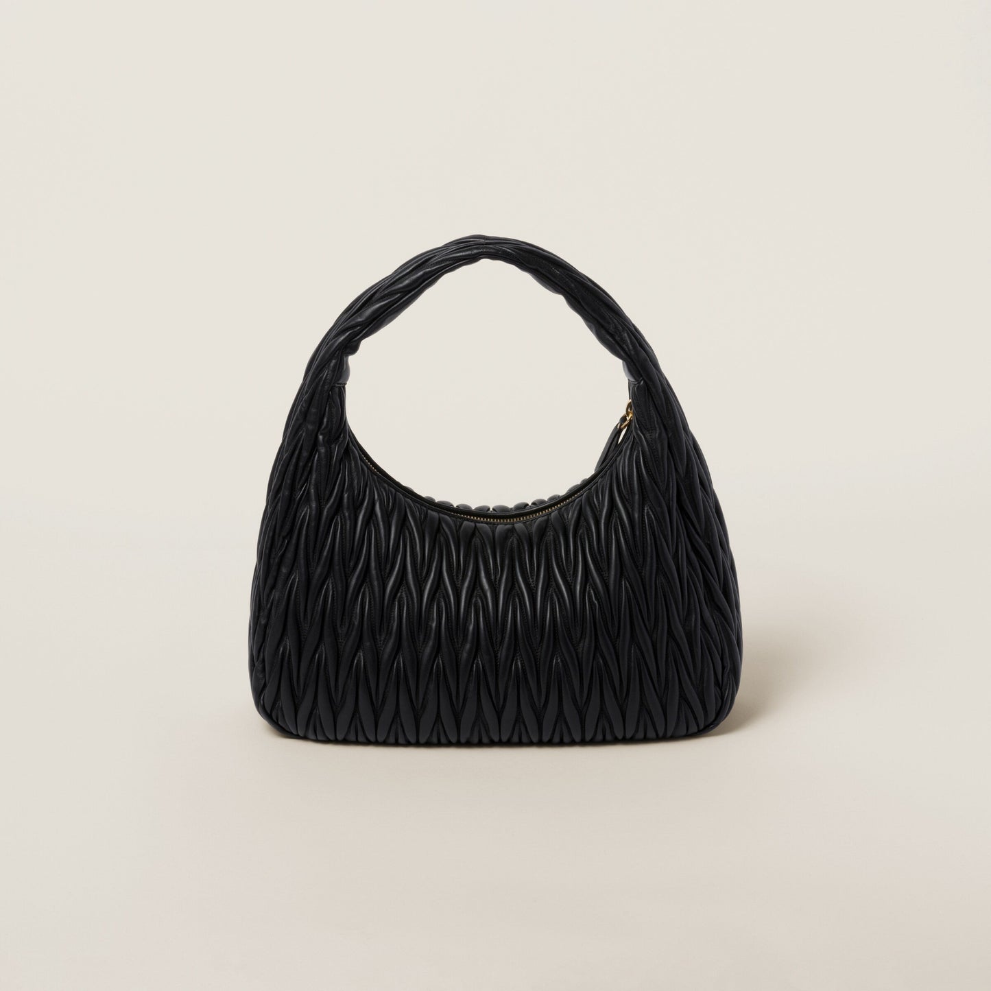 Wander matelassé nappa leather hobo bag