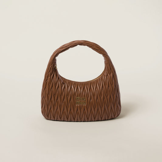 Wander matelassé nappa leather hobo bag