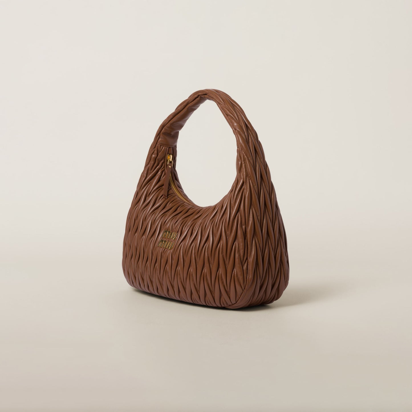 Wander matelassé nappa leather hobo bag