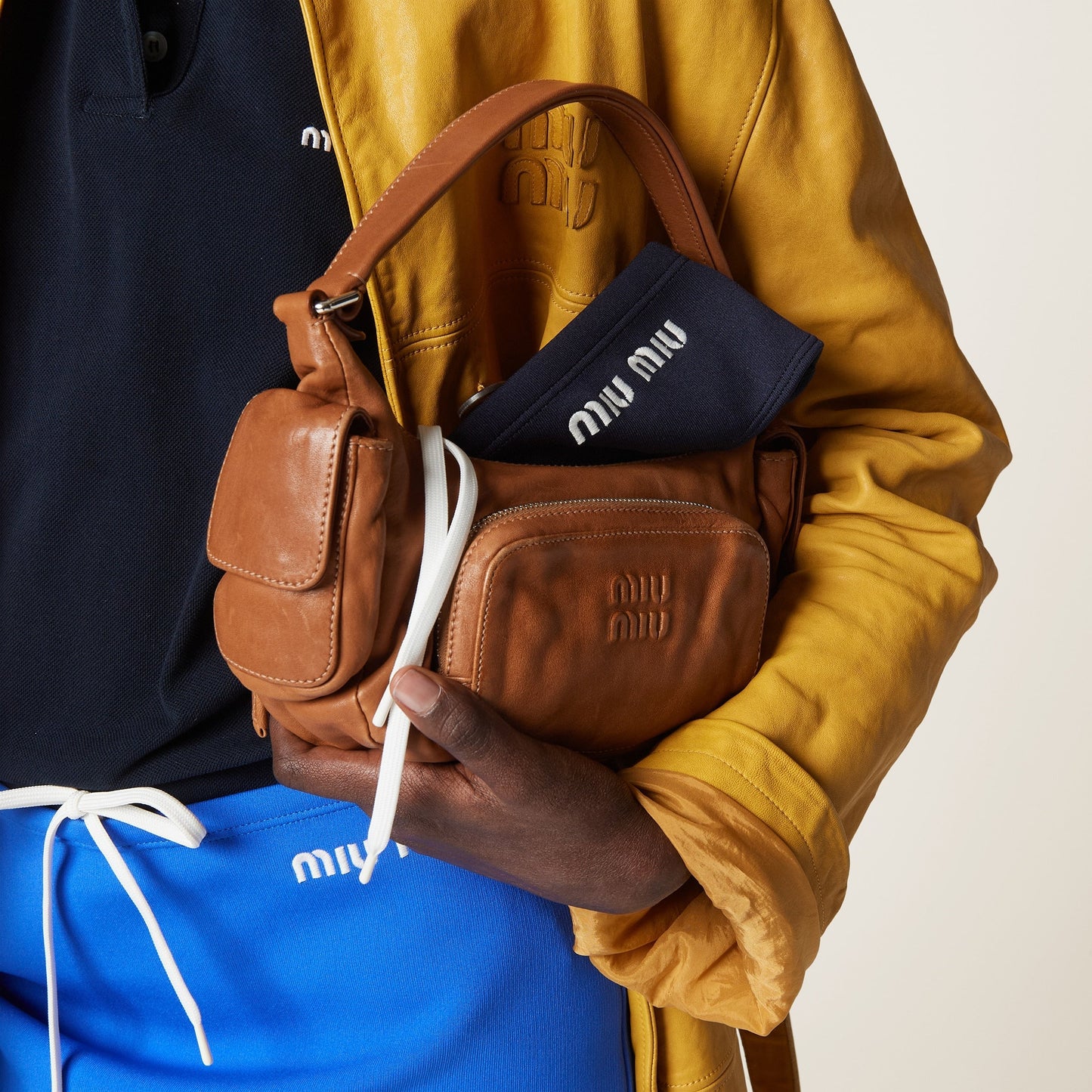 Pocket nappa leather bag