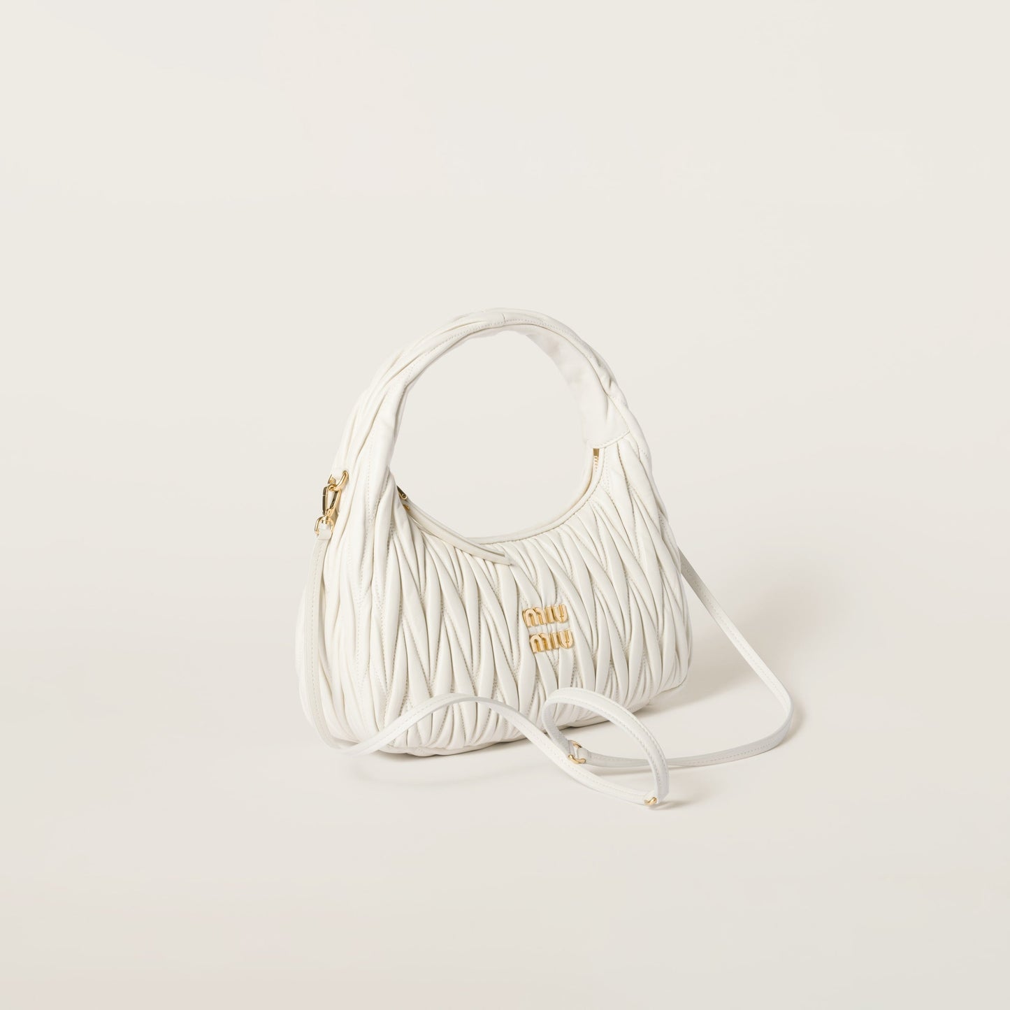 Wander matelassé nappa leather hobo bag