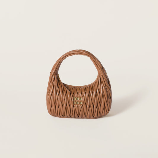 Wander matelassé nappa leather hobo bag