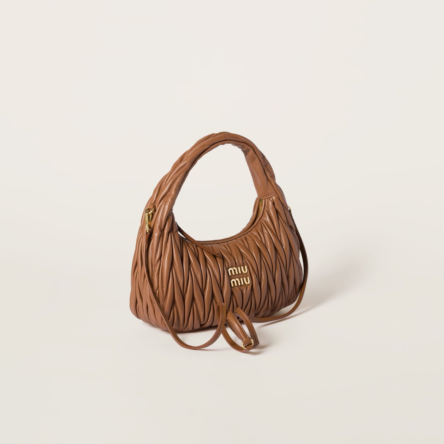 Wander matelassé nappa leather hobo bag