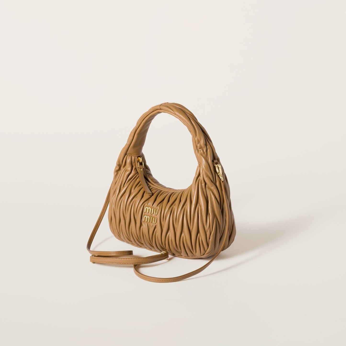 Wander matelassé nappa leather hobo bag