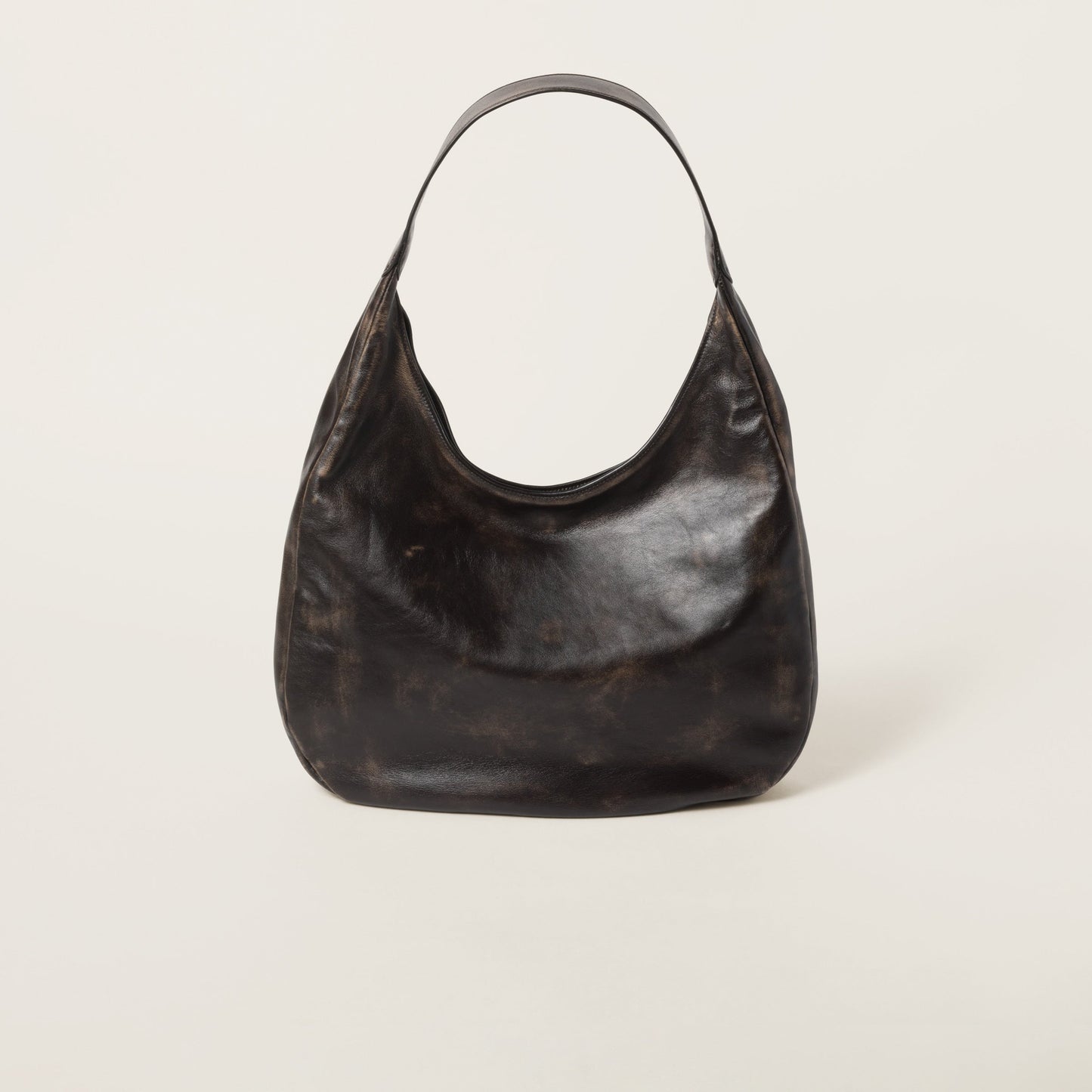 Nappa leather hobo bag