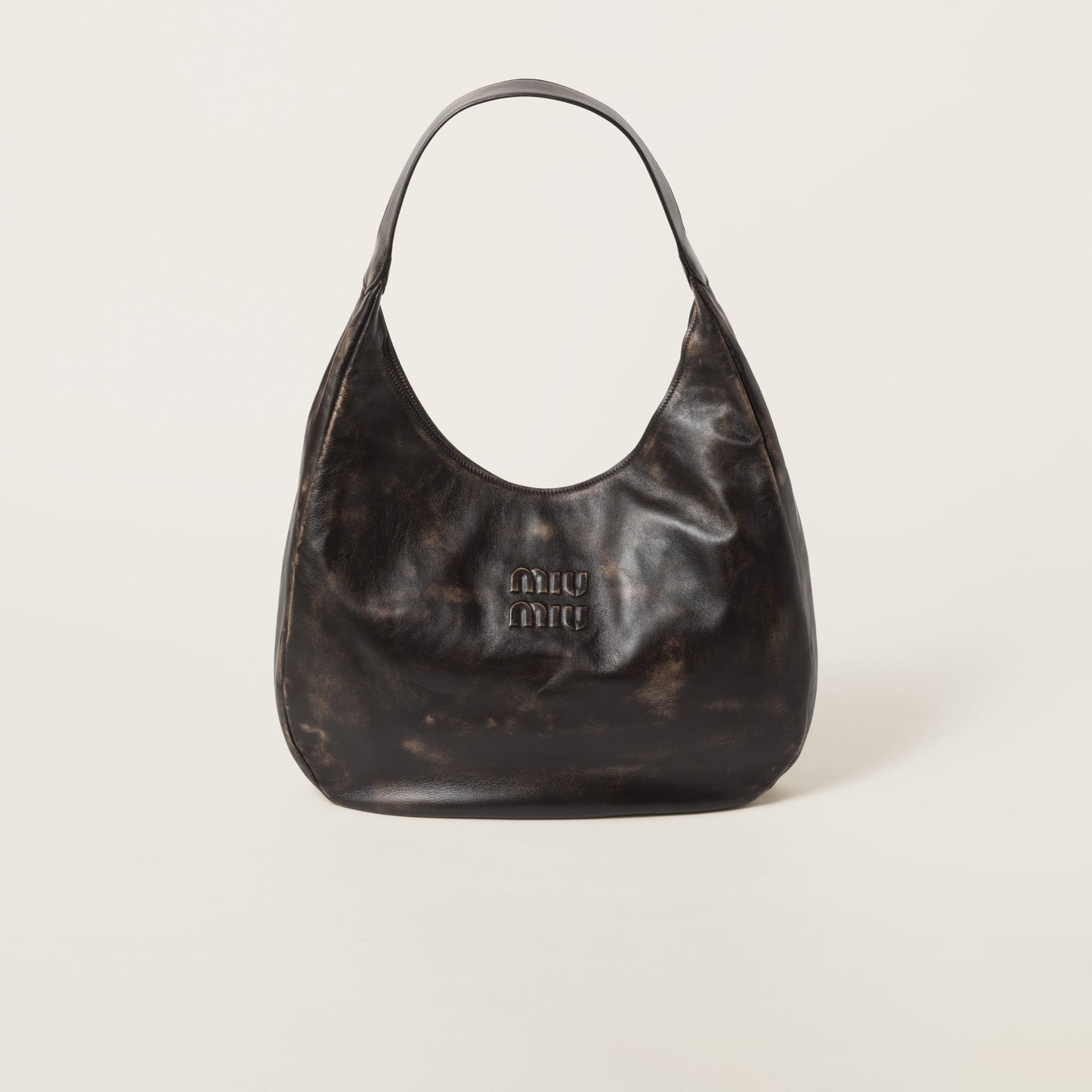 Nappa leather hobo bag