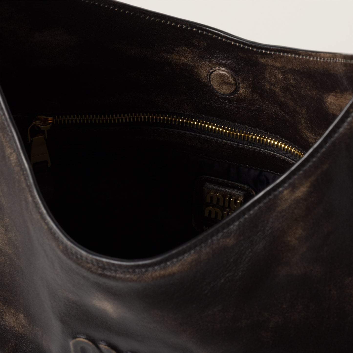 Nappa leather hobo bag