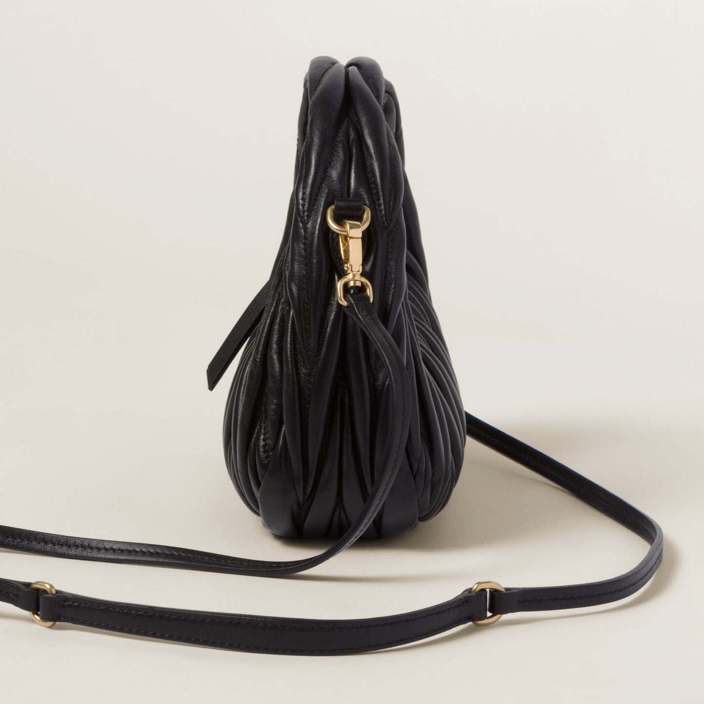 Wander matelassé nappa leather hobo mini-bag