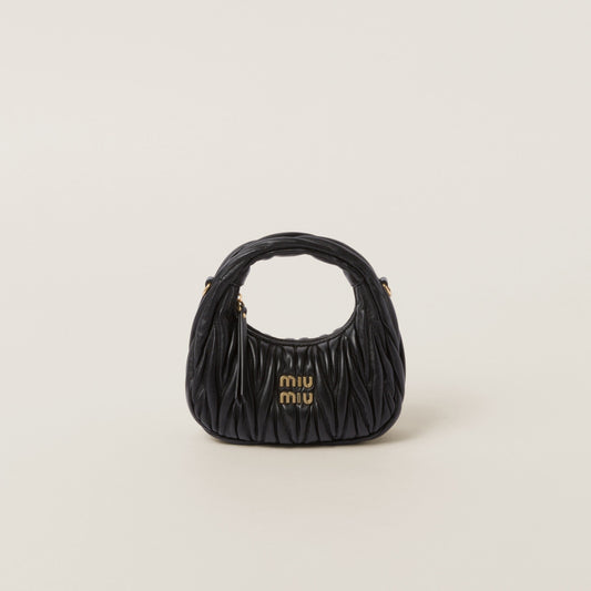 Wander matelassé nappa leather hobo mini-bag