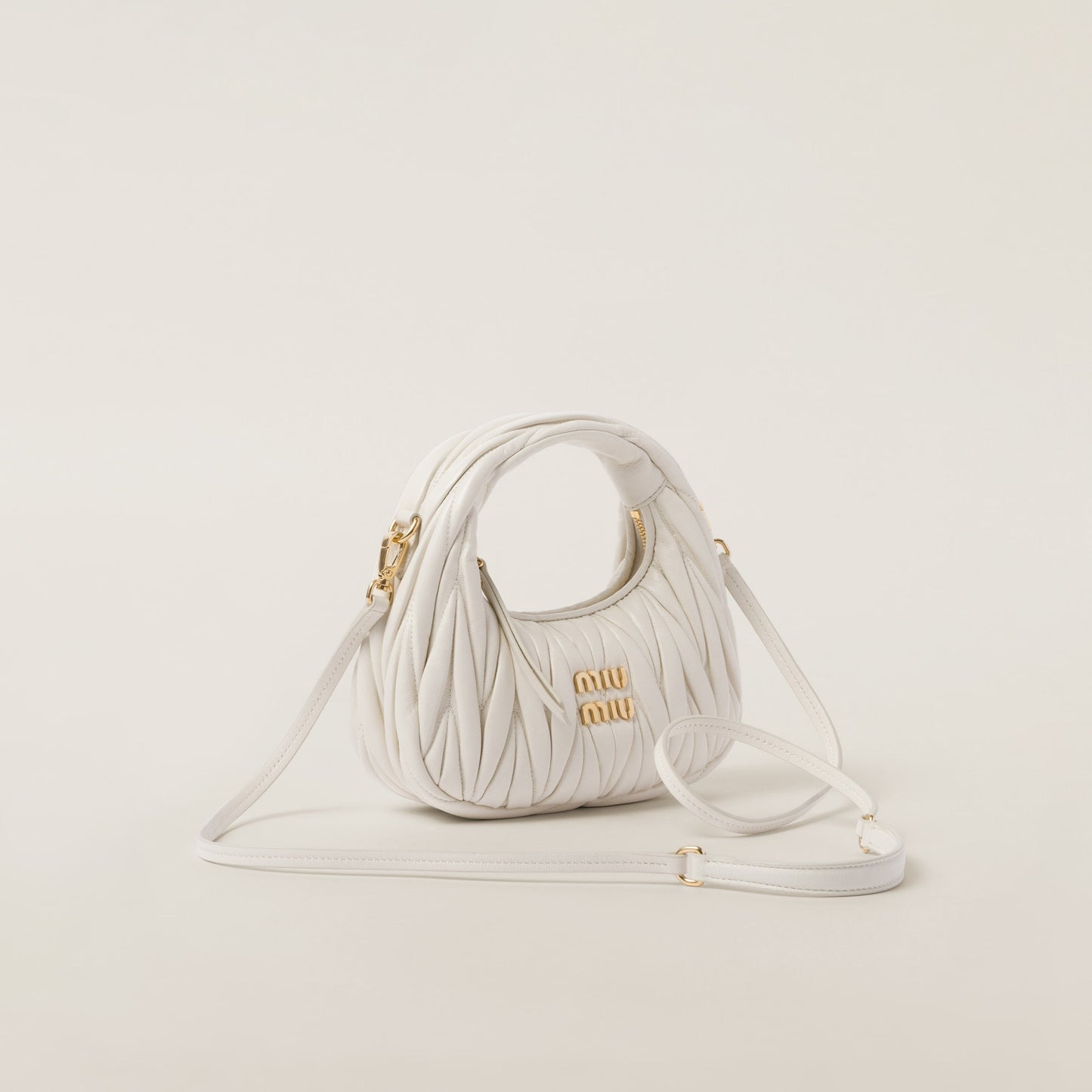 Wander matelassé nappa leather hobo mini-bag