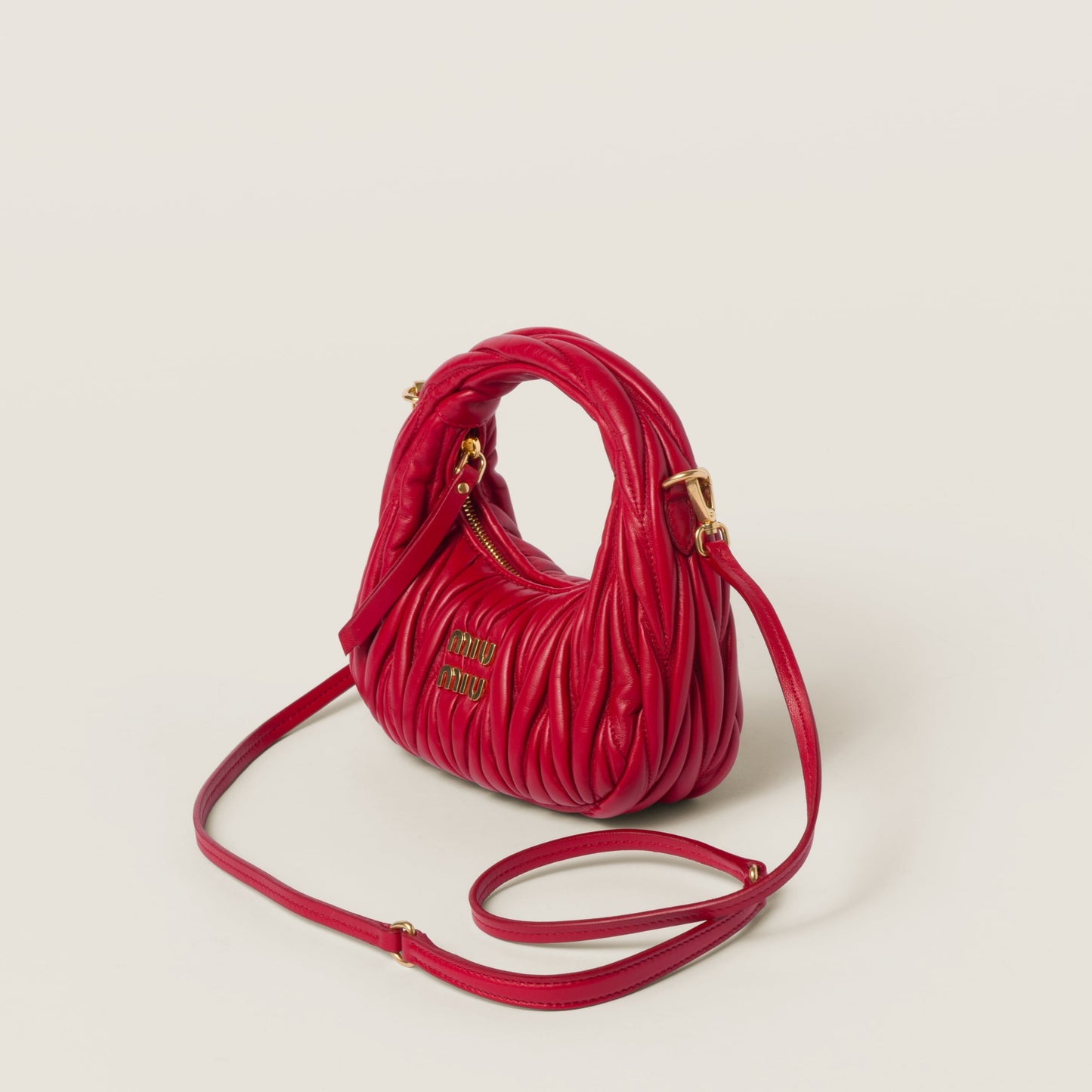 Wander matelassé nappa leather hobo mini-bag