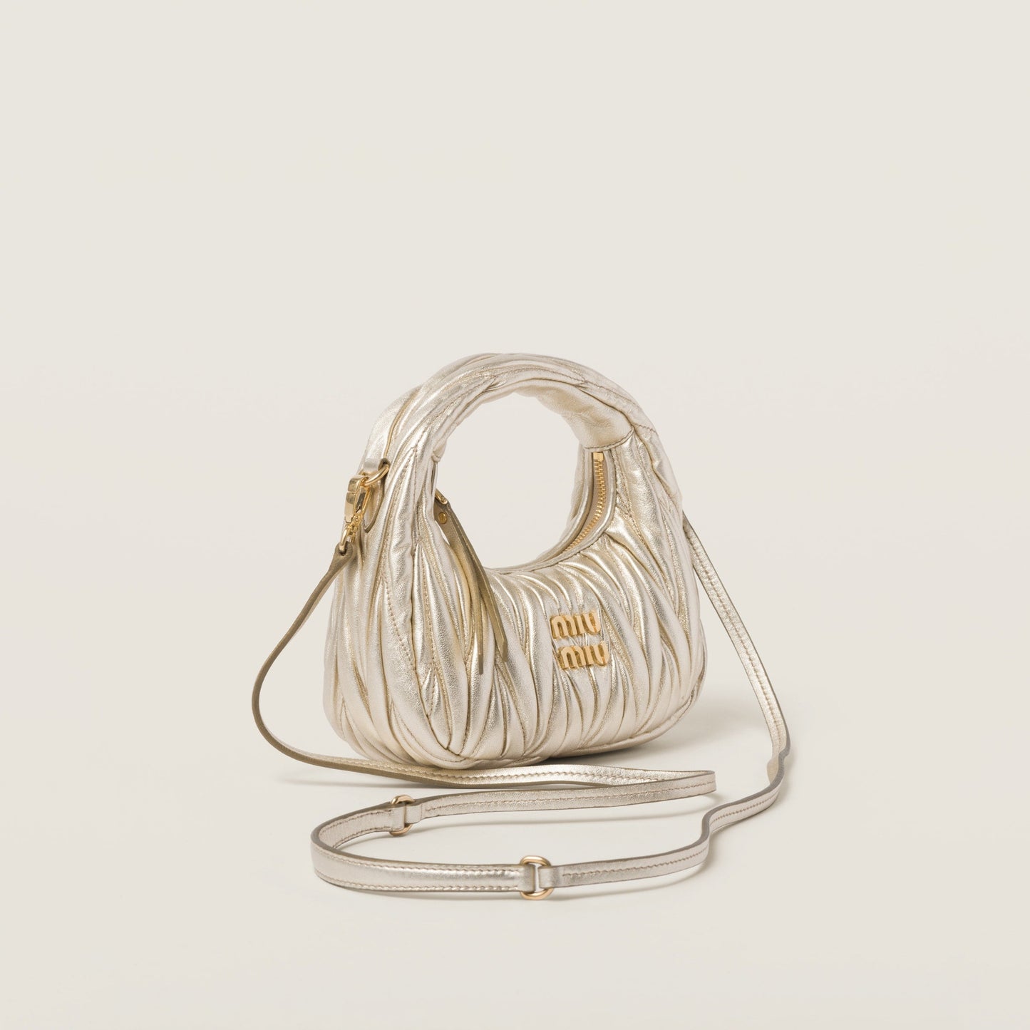 Wander matelassé nappa leather hobo mini-bag