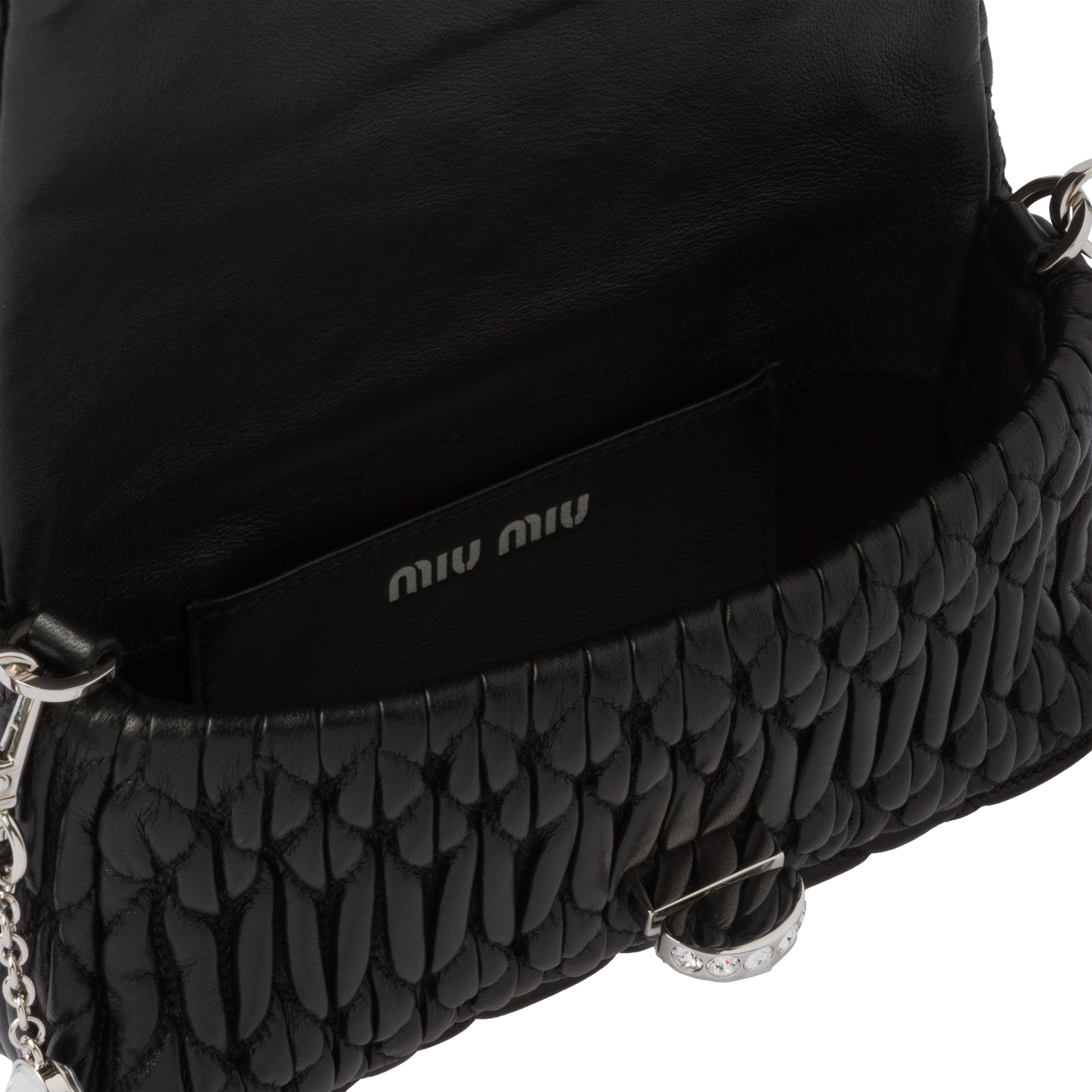 Miu Crystal nappa leather and crystal mini-bag