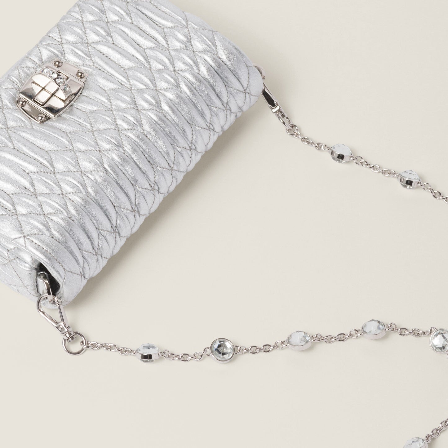 Miu Crystal nappa leather and crystal mini-bag