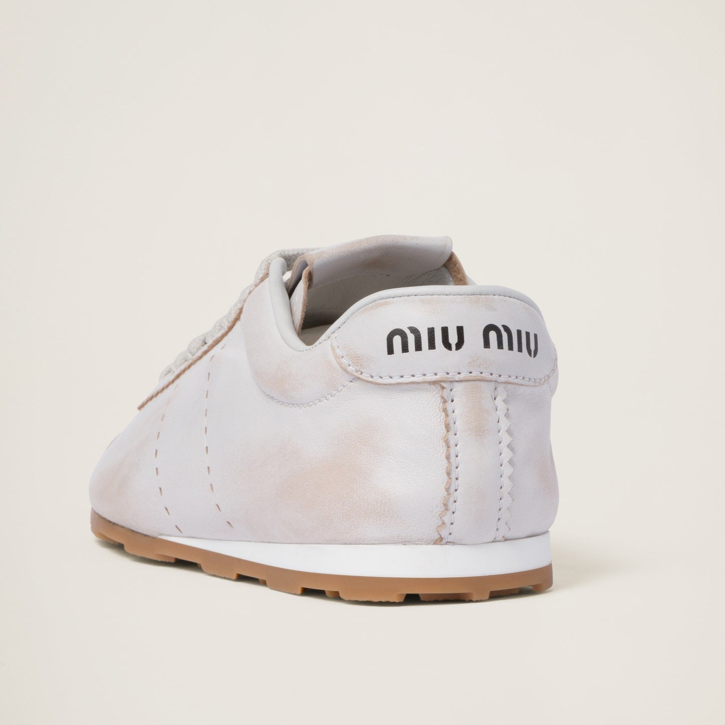 Plume bleached nappa leather sneakers