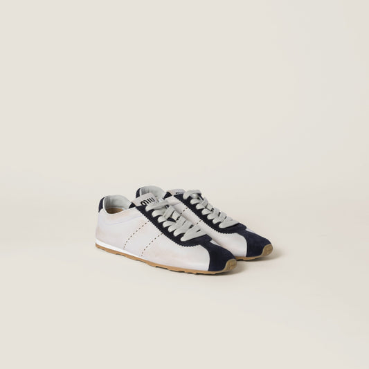 Plume nappa leather and suede sneakers