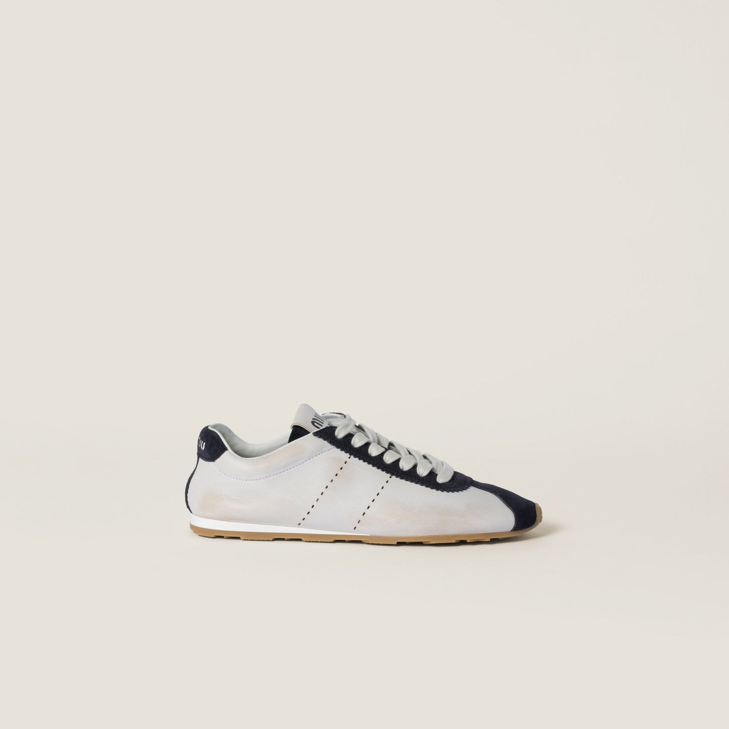 Plume nappa leather and suede sneakers