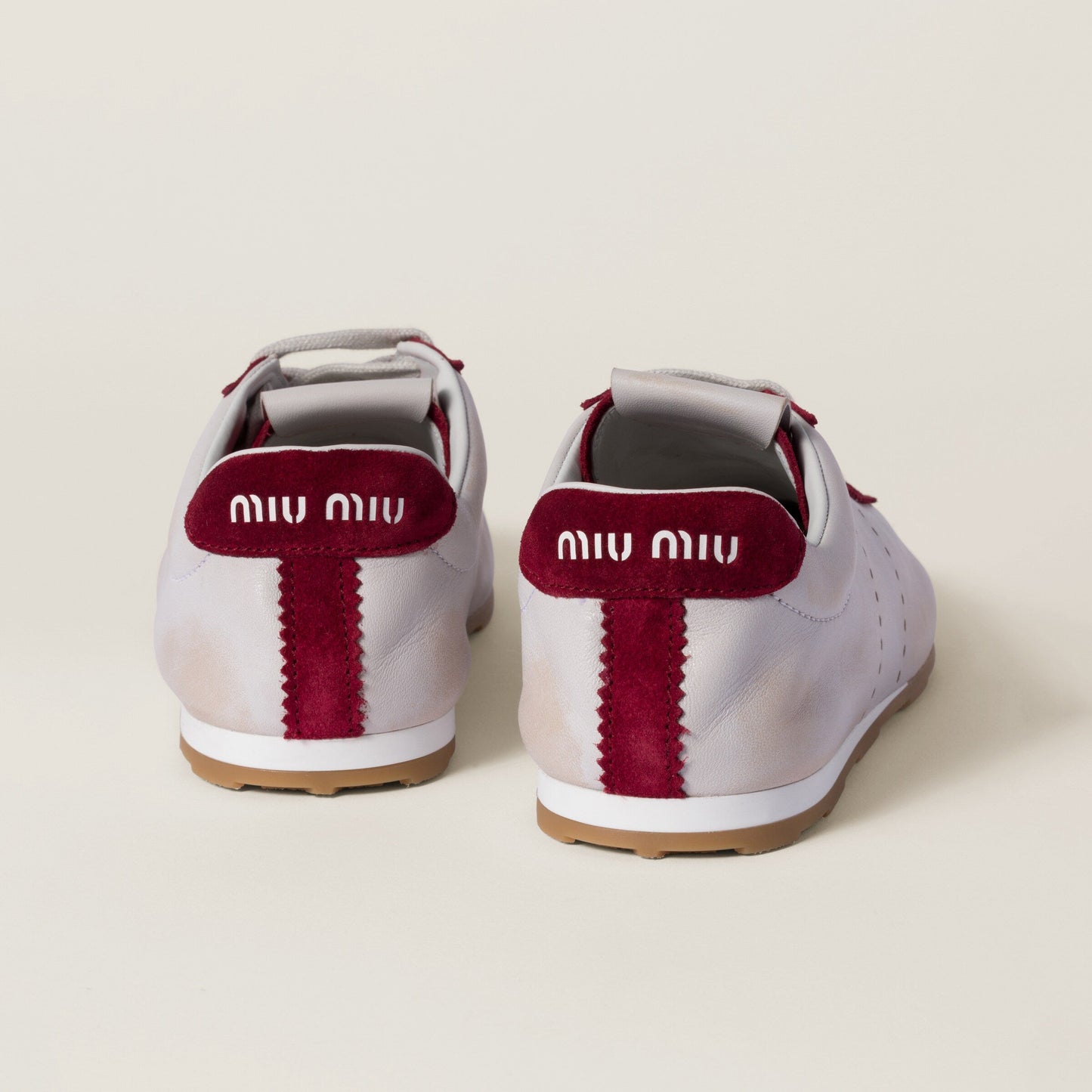 Plume nappa leather and suede sneakers