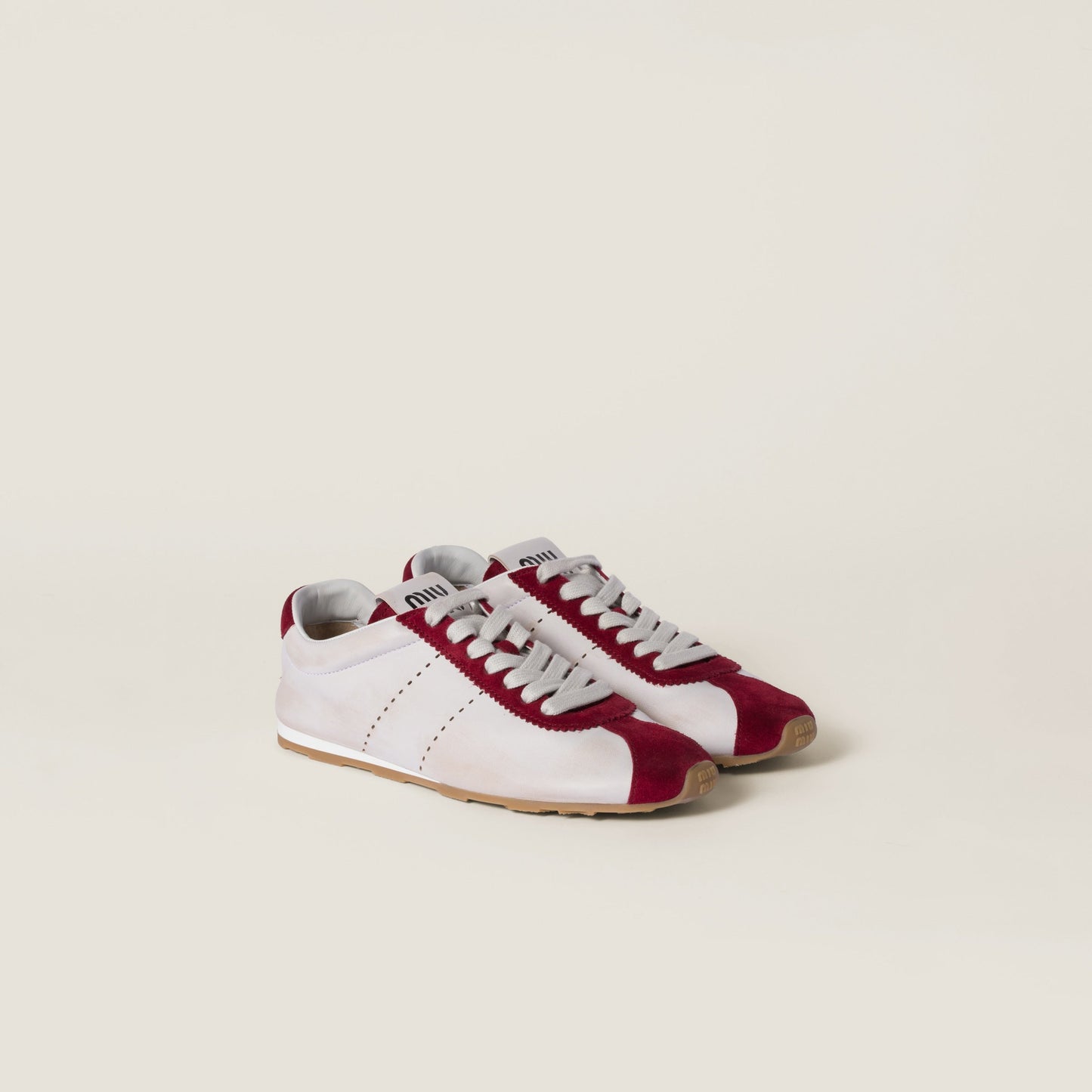 Plume nappa leather and suede sneakers