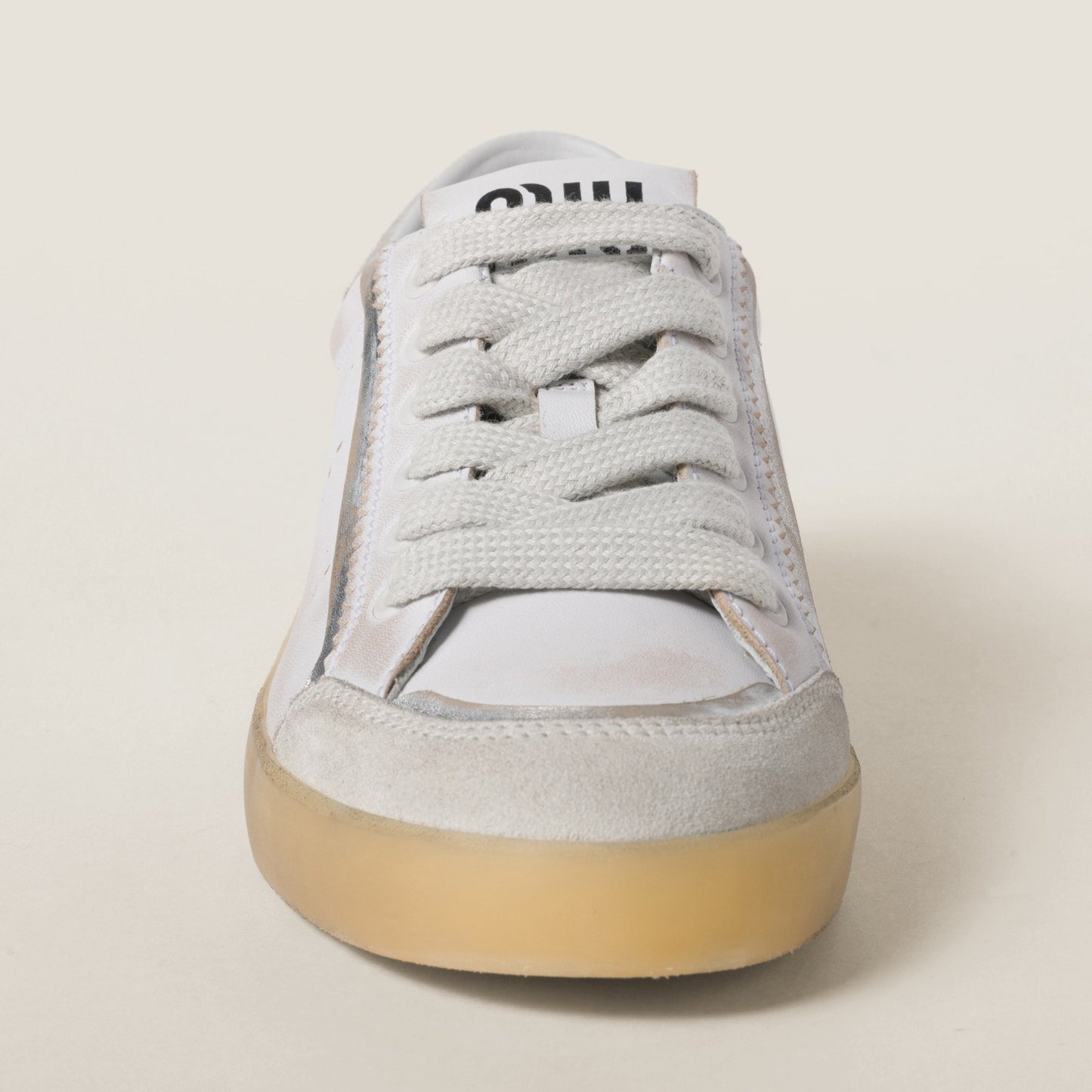 Bleached leather sneakers