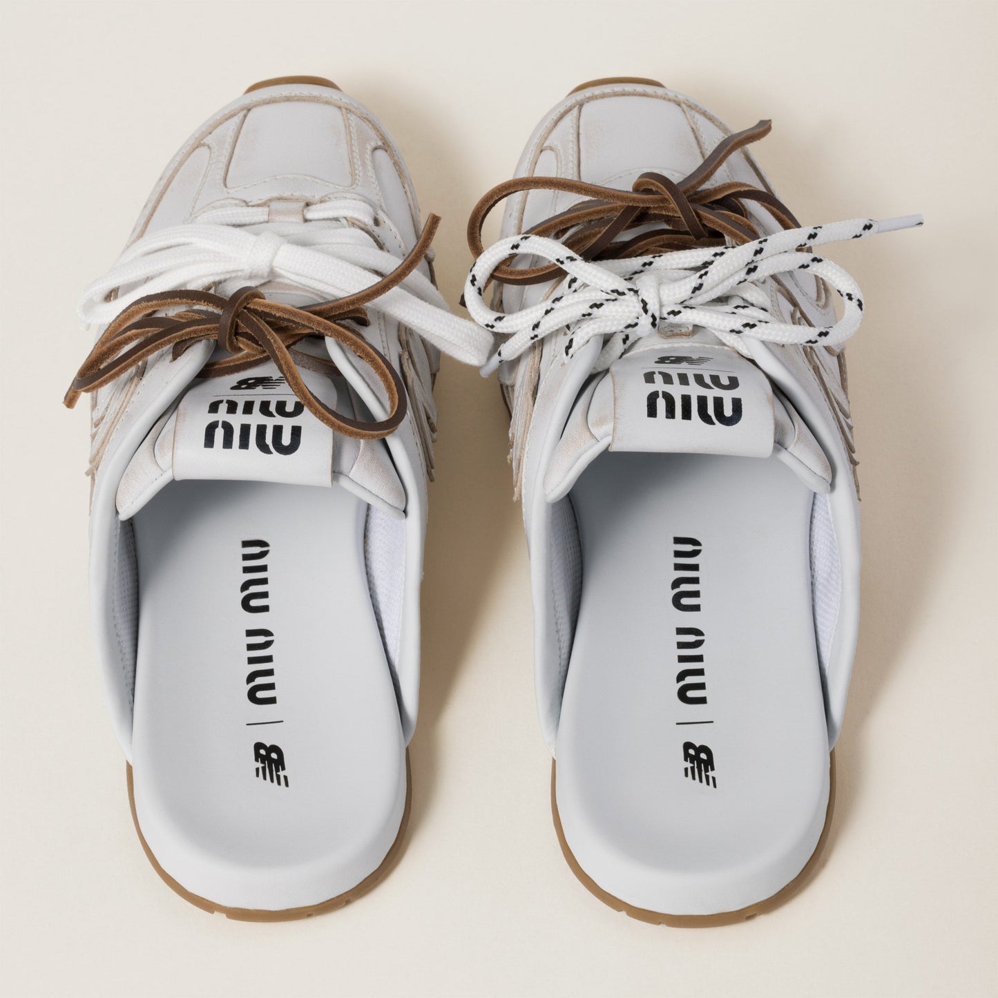 New Balance X Miu Miu 530 SL deco calf leather mules